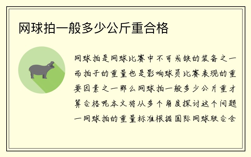 网球拍一般多少公斤重合格