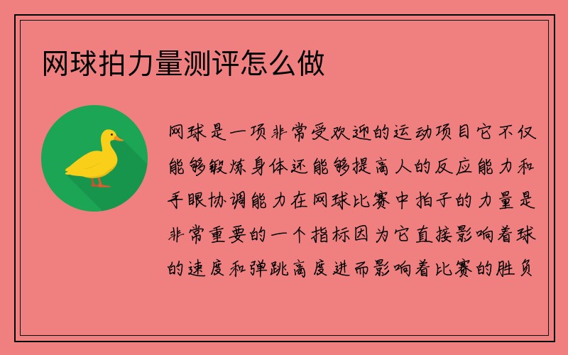 网球拍力量测评怎么做