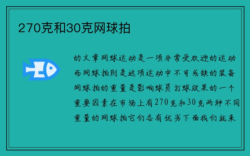 270克和30克网球拍