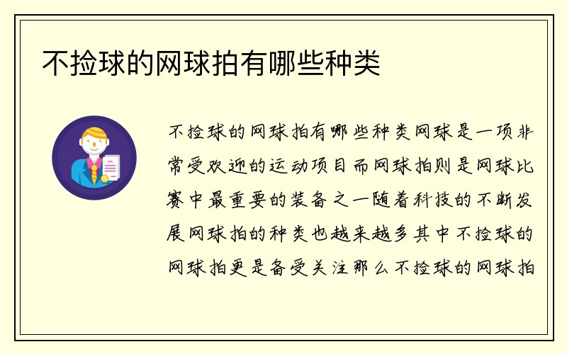 不捡球的网球拍有哪些种类