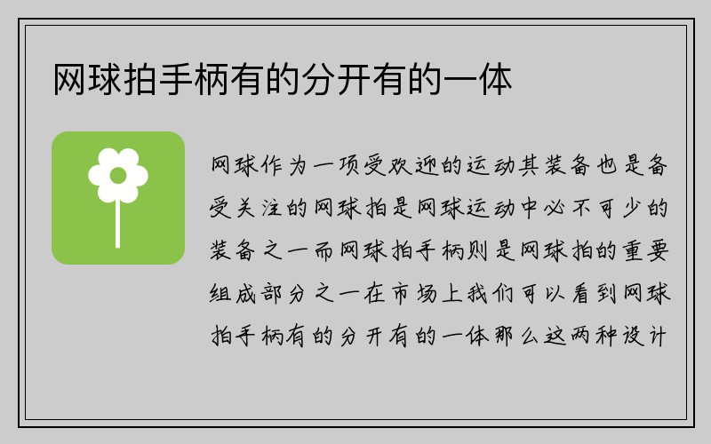 网球拍手柄有的分开有的一体