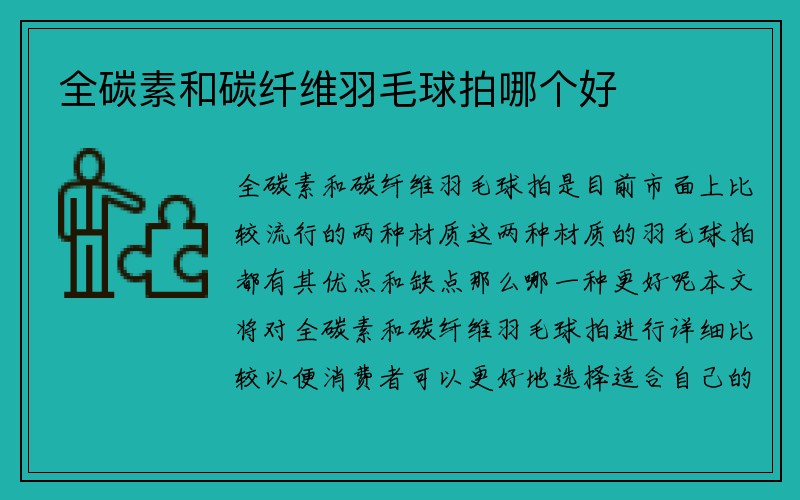 全碳素和碳纤维羽毛球拍哪个好